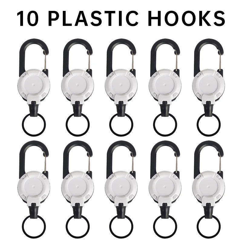 1-20PCS Outdoor Retractable Key Chain Mountaineering Buckle Key Chain Anti-loss Anti-theft High Rebound Metal Easy To Pull