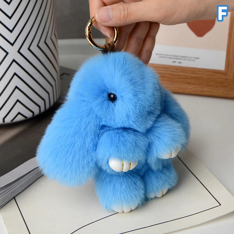 15cm Women's Rabbit Fur Keychain Bag Car Pendant Jewelry Decoration Fashionable Accessory for Bags And Gifts