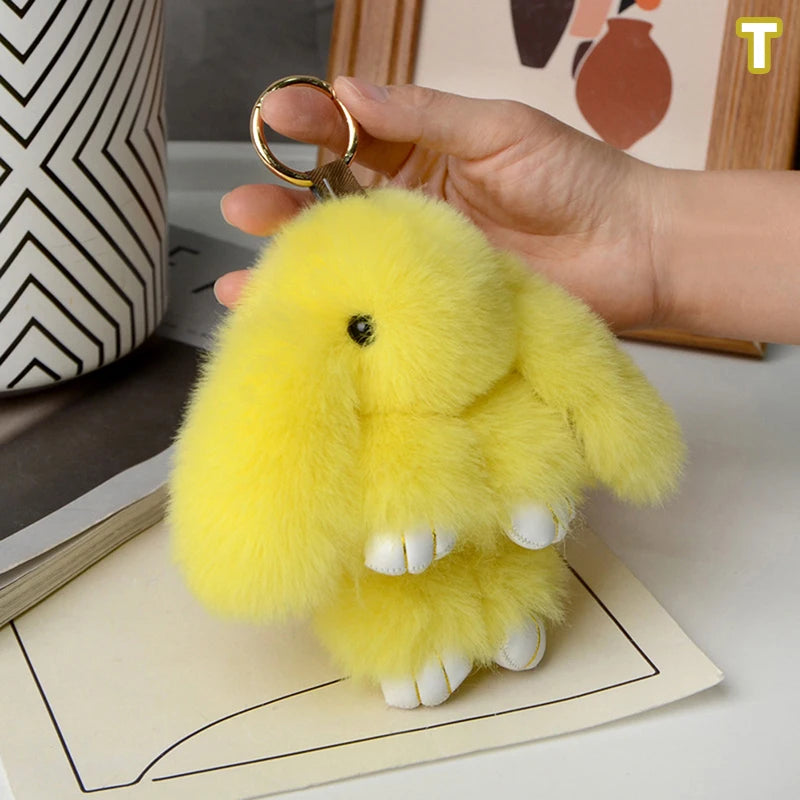 15cm Women's Rabbit Fur Keychain Bag Car Pendant Jewelry Decoration Fashionable Accessory for Bags And Gifts