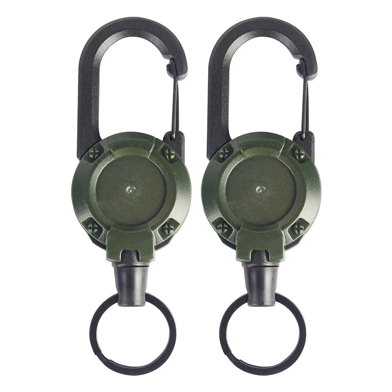 1-20PCS Outdoor Retractable Key Chain Mountaineering Buckle Key Chain Anti-loss Anti-theft High Rebound Metal Easy To Pull