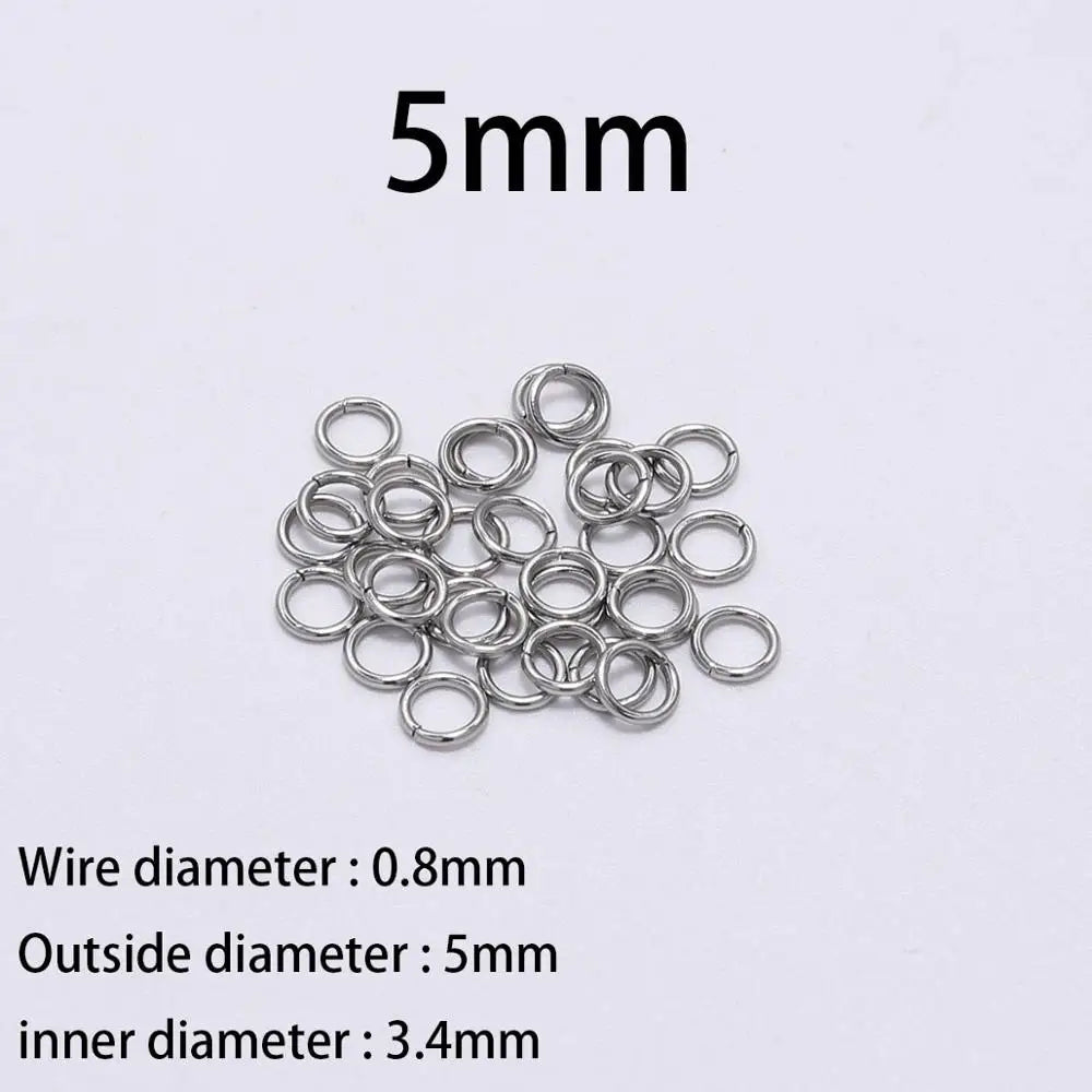 30-200Pcs 3-25mm Stainless Steel Split Ring Open Single Loops Jump Rings Connectors for DIY Jewelry Making Findings Accessories